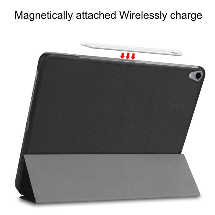 Étui à rabat horizontal en cuir PU texturé Custer pour iPad Air 13 2024 / iPad Pro 12,9 pouces (2018), avec support pliable en trois parties et fonction veille/réveil, pour iPad Air 13 2024 / iPad Pro 12,9 pouces (2018)