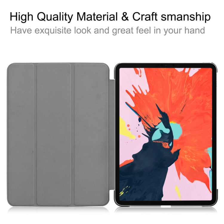 Étui à rabat horizontal en cuir PU texturé Custer pour iPad Air 13 2024 / iPad Pro 12,9 pouces (2018), avec support pliable en trois parties et fonction veille/réveil, pour iPad Air 13 2024 / iPad Pro 12,9 pouces (2018)