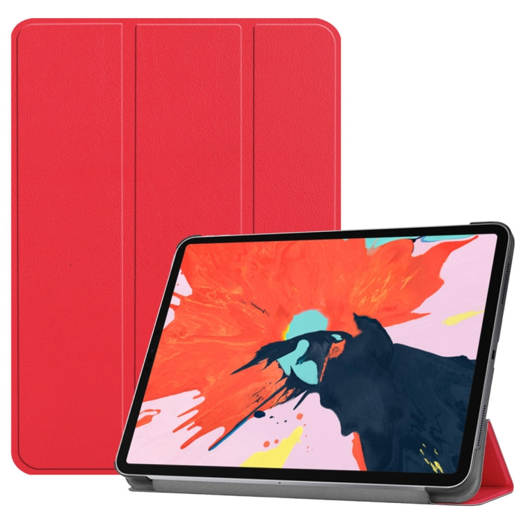 Étui à rabat horizontal en cuir PU texturé Custer pour iPad Air 13 2024 / iPad Pro 12,9 pouces (2018), avec support pliable en trois parties et fonction veille/réveil, pour iPad Air 13 2024 / iPad Pro 12,9 pouces (2018)