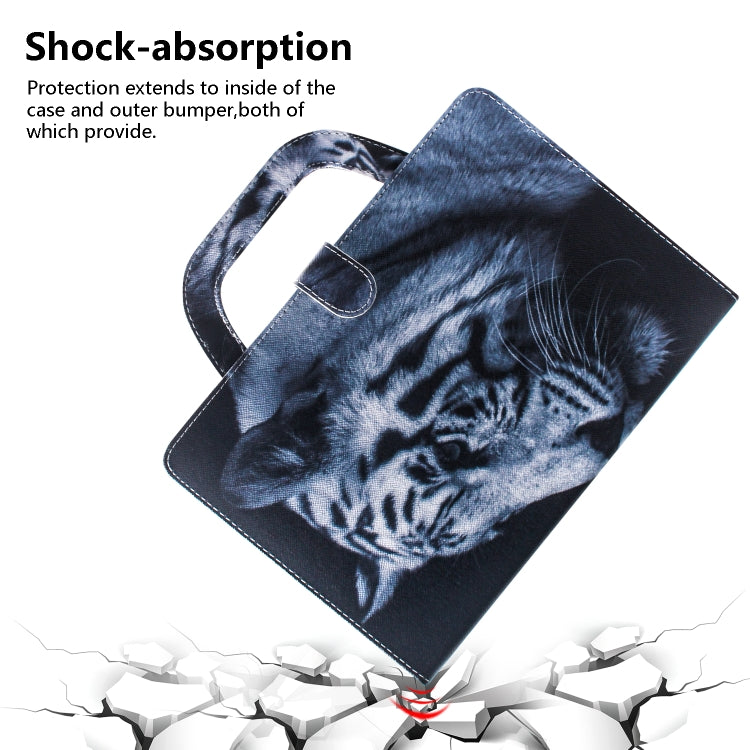 White Tiger Pattern Horizontal Flip Leather Case for iPad Mini(2019) / Mini 1 / 2 / 3 / 4, with Holder & Card Slot & Wallet, For iPad Mini(2019) / Mini 1 / 2 / 3 / 4