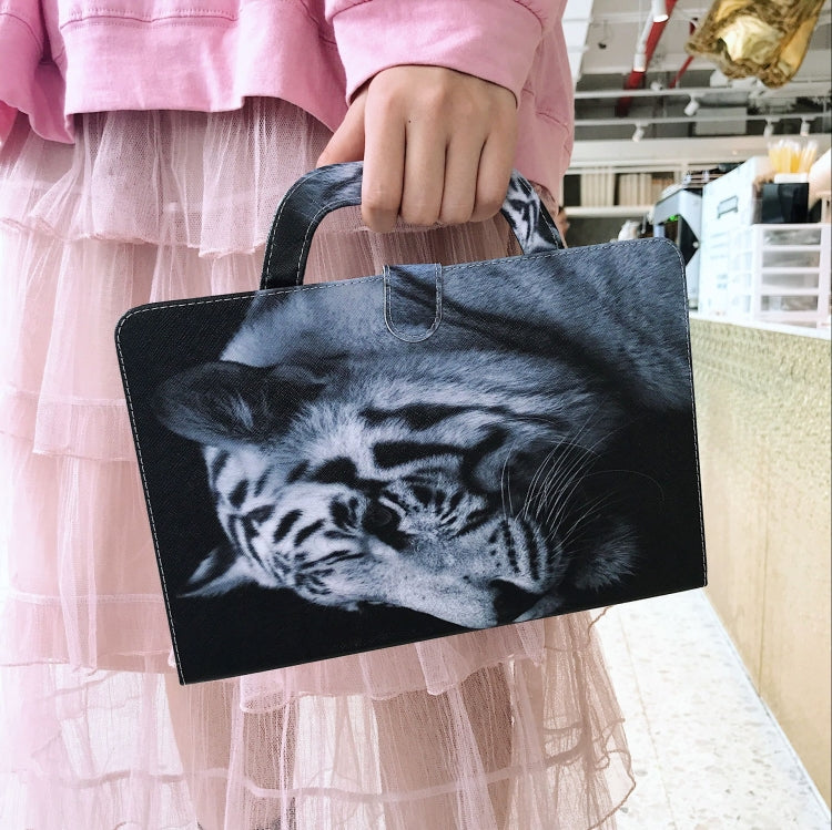 White Tiger Pattern Horizontal Flip Leather Case for iPad Mini(2019) / Mini 1 / 2 / 3 / 4, with Holder & Card Slot & Wallet, For iPad Mini(2019) / Mini 1 / 2 / 3 / 4