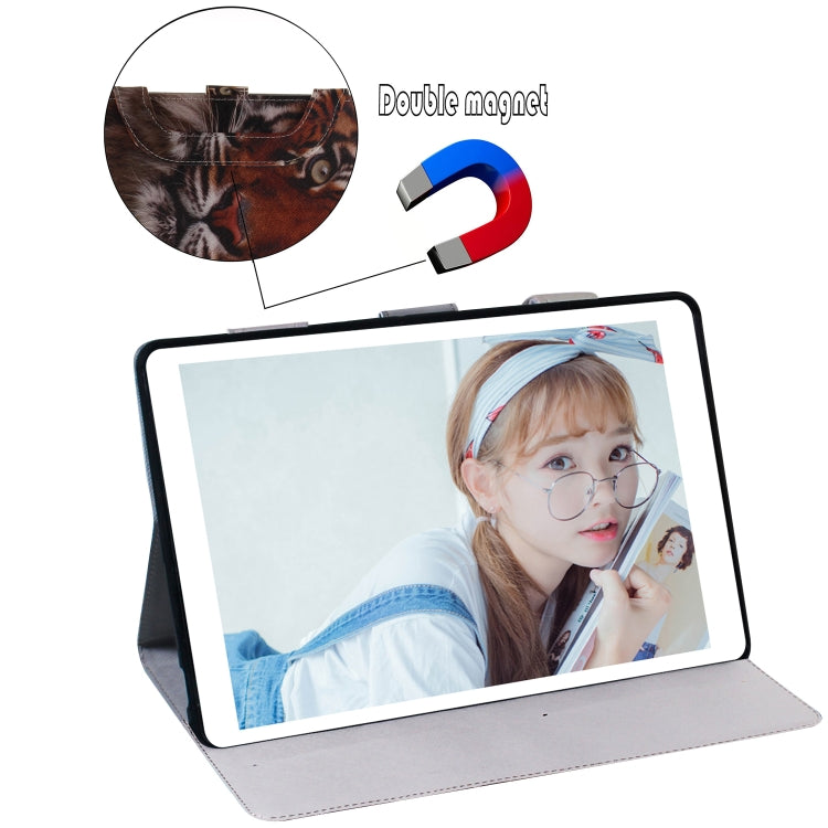 Tiger Pattern Horizontal Flip Leather Case for iPad Mini(2019) / Mini 1 / 2 / 3 / 4, with Holder & Card Slot & Wallet, iPad Mini(2019) / Mini 1 / 2 / 3 / 4