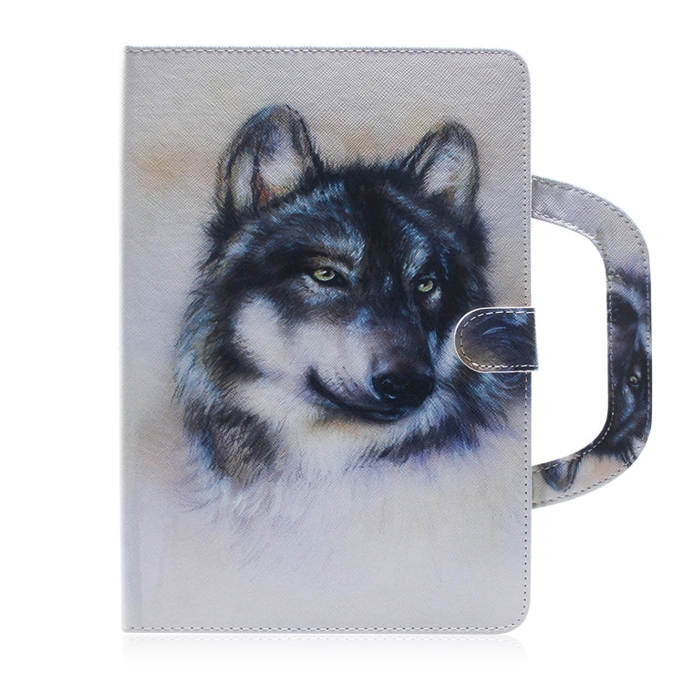 Étui à rabat horizontal en cuir motif loup pour iPad Pro 11 pouces (2018), avec support, fente pour cartes et portefeuille. Pour iPad Pro 11 pouces (2018)