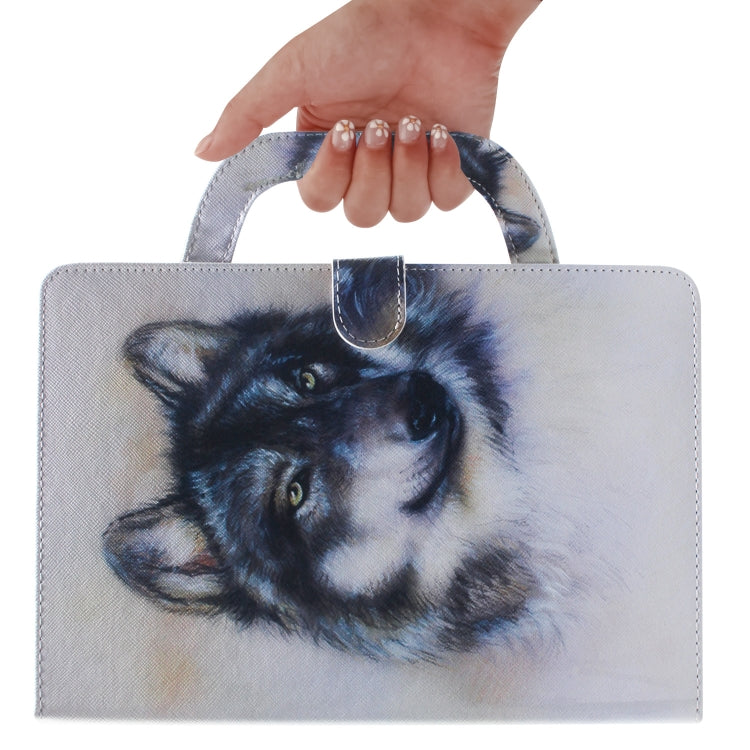 Étui à rabat horizontal en cuir motif loup pour iPad Pro 11 pouces (2018), avec support, fente pour cartes et portefeuille. Pour iPad Pro 11 pouces (2018)