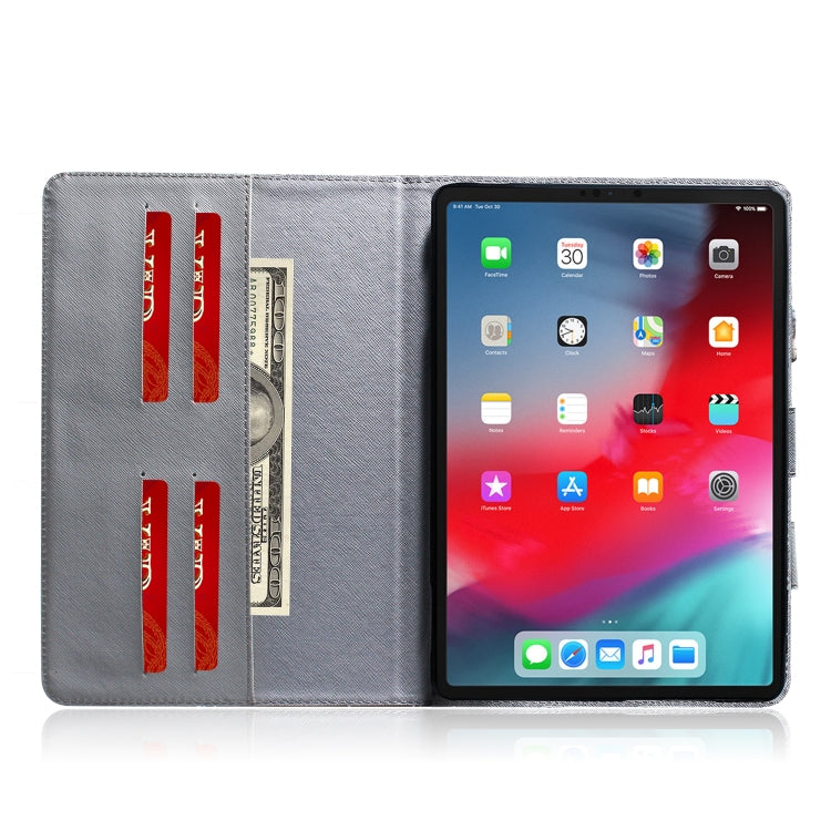 Étui à rabat horizontal en cuir motif loup pour iPad Pro 11 pouces (2018), avec support, fente pour cartes et portefeuille. Pour iPad Pro 11 pouces (2018)
