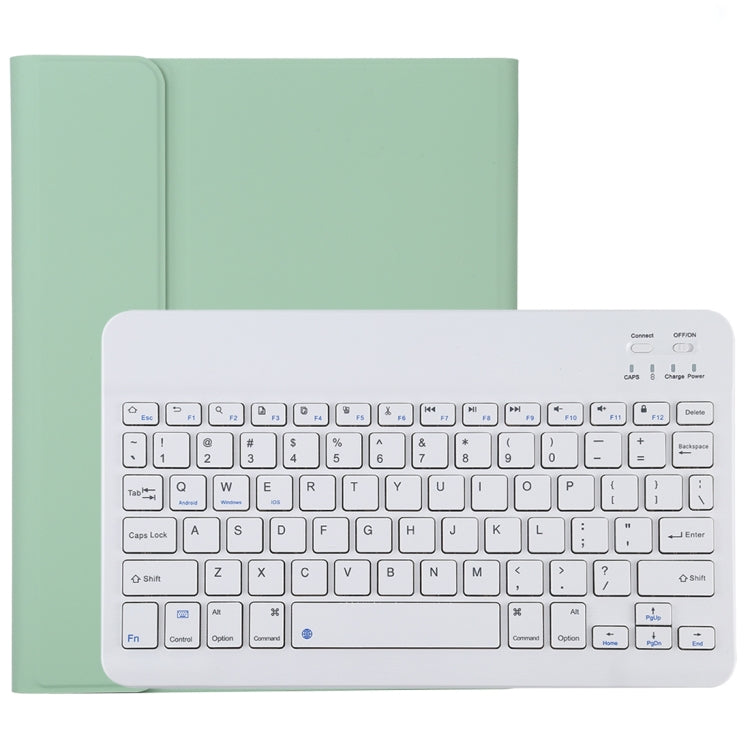 TG11B Detachable Bluetooth White Keyboard + Microfiber Leather Tablet Case for iPad Pro 11 inch (2020), with Pen Slot & Holder, White Keyboard
