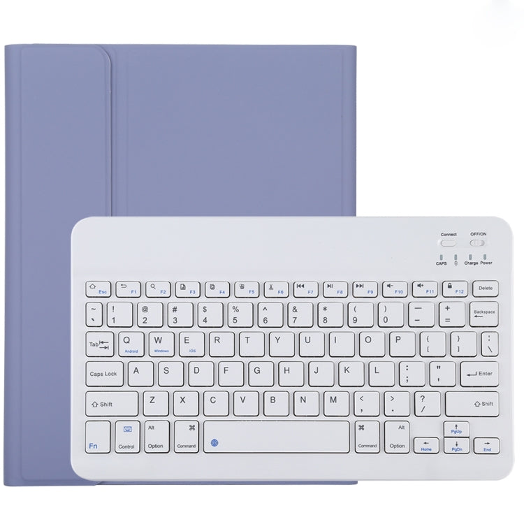 TG11B Detachable Bluetooth White Keyboard + Microfiber Leather Tablet Case for iPad Pro 11 inch (2020), with Pen Slot & Holder, White Keyboard