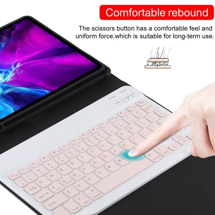 Clavier Bluetooth rose détachable TG11B + étui en cuir microfibre pour iPad Pro 11 pouces (2020), avec emplacement pour stylet et support, clavier rose