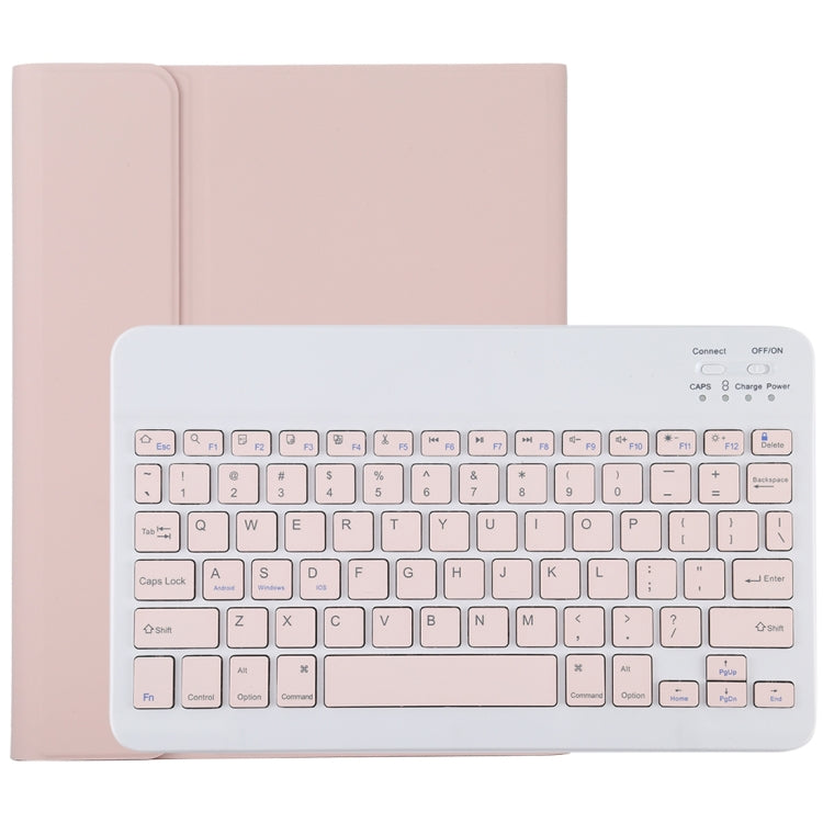 TG11B Detachable Bluetooth Pink Keyboard + Microfiber Leather Tablet Case for iPad Pro 11 inch (2020), with Pen Slot & Holder, Pink Keyboard