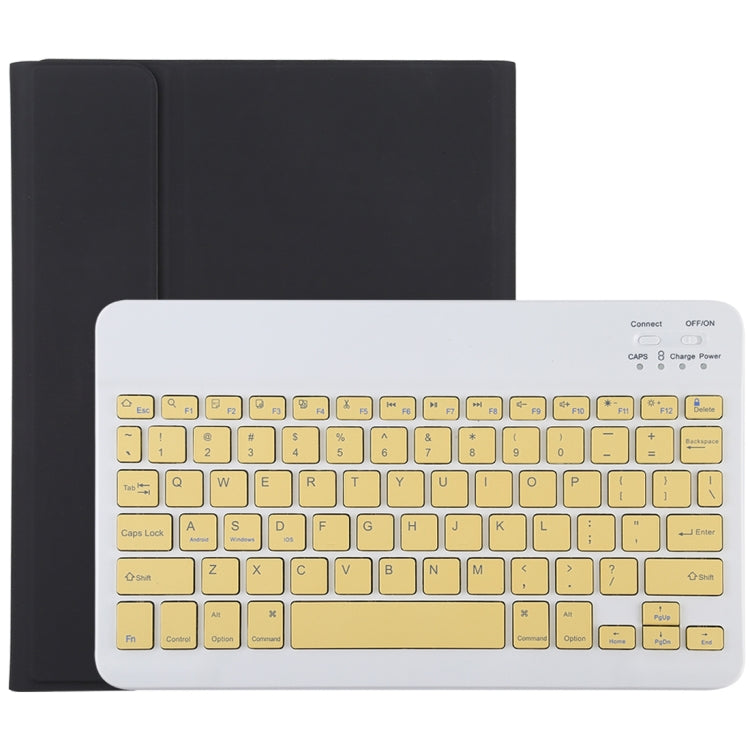 TG11B Detachable Bluetooth Yellow Keyboard + Microfiber Leather Tablet Case for iPad Pro 11 inch (2020), with Pen Slot & Holder, Yellow Keyboard