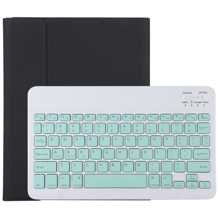 Clavier Bluetooth vert détachable TG11B + étui en cuir microfibre pour iPad Pro 11 pouces (2020), avec emplacement pour stylet et support, clavier vert