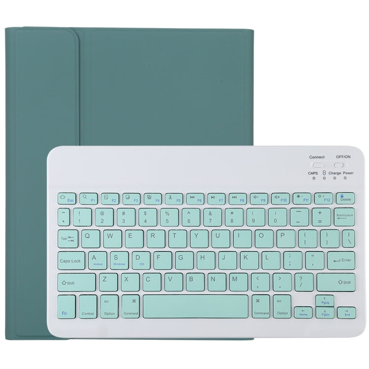 Clavier Bluetooth vert détachable TG11B + étui en cuir microfibre pour iPad Pro 11 pouces (2020), avec emplacement pour stylet et support, clavier vert