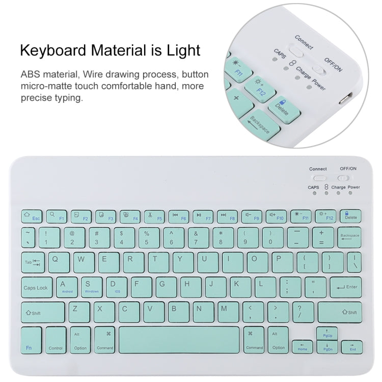 Clavier Bluetooth vert détachable TG11B + étui en cuir microfibre pour iPad Pro 11 pouces (2020), avec emplacement pour stylet et support, clavier vert