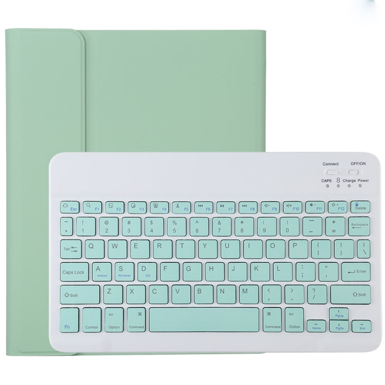 Clavier Bluetooth vert détachable TG11B + étui en cuir microfibre pour iPad Pro 11 pouces (2020), avec emplacement pour stylet et support, clavier vert