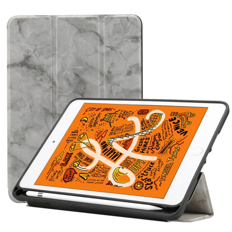 Marble Texture Pattern Horizontal Flip Leather Case for iPad Mini 2019, with Three-folding Holder & Pen Slot & Sleep / Wake-up Function