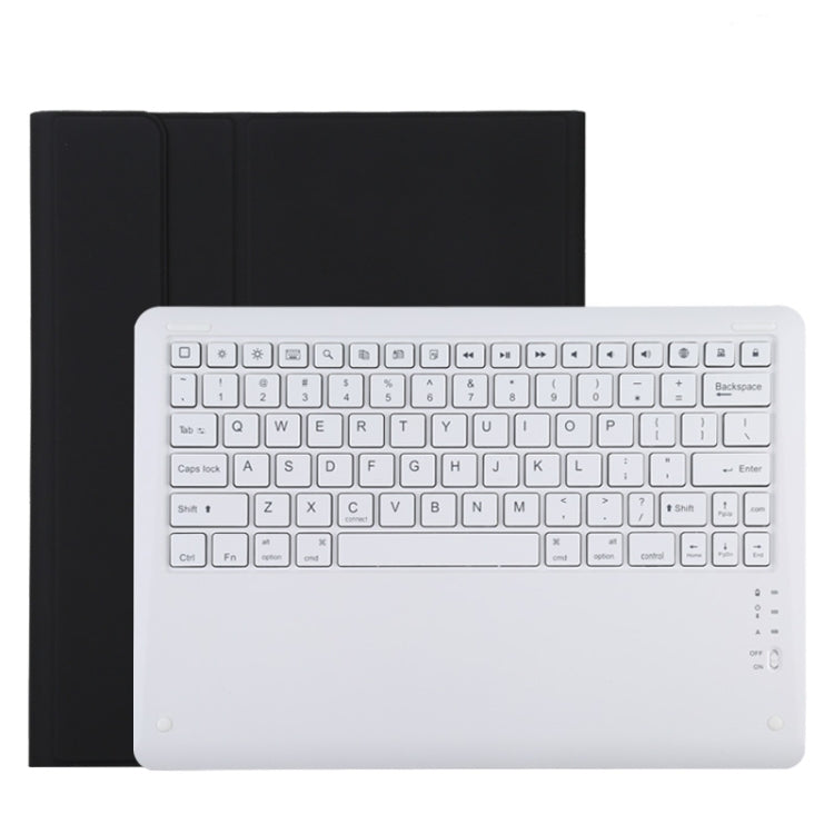 T129 Detachable Bluetooth White Keyboard Microfiber Leather Tablet Case for iPad Pro 12.9 inch (2020), with Holder, White Keyboard