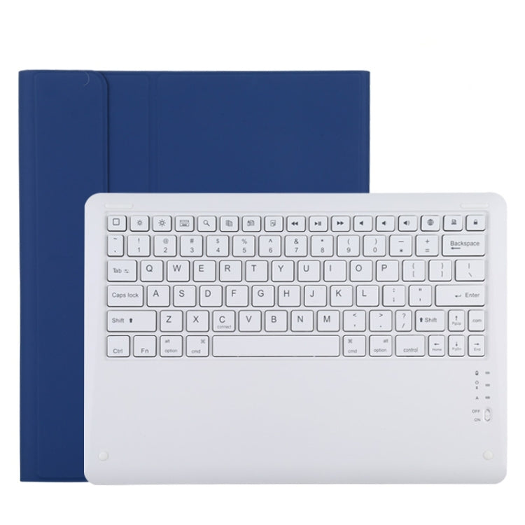 T129 Detachable Bluetooth White Keyboard Microfiber Leather Tablet Case for iPad Pro 12.9 inch (2020), with Holder, White Keyboard