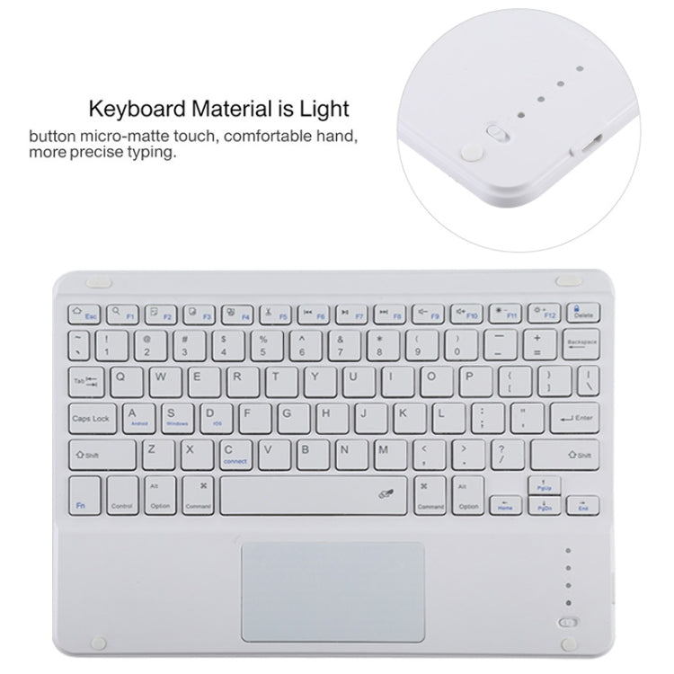 Étui en cuir microfibre avec clavier Bluetooth amovible TG11BC pour iPad Pro 11 pouces (2020), avec pavé tactile, emplacement pour stylet et support, clavier blanc