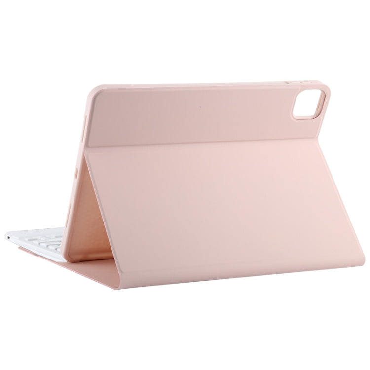 TG11BC Detachable Bluetooth White Keyboard Microfiber Leather Tablet Case for iPad Pro 11 inch (2020), with Touchpad & Pen Slot & Holder, White Keyboard