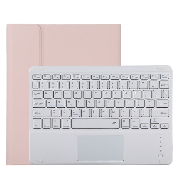 TG11BC Detachable Bluetooth White Keyboard Microfiber Leather Tablet Case for iPad Pro 11 inch (2020), with Touchpad & Pen Slot & Holder, White Keyboard