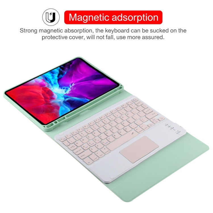 TG11BC Detachable Bluetooth Pink Keyboard Microfiber Leather Tablet Case for iPad Pro 11 inch (2020), with Touchpad & Pen Slot & Holder, Pink Keyboard