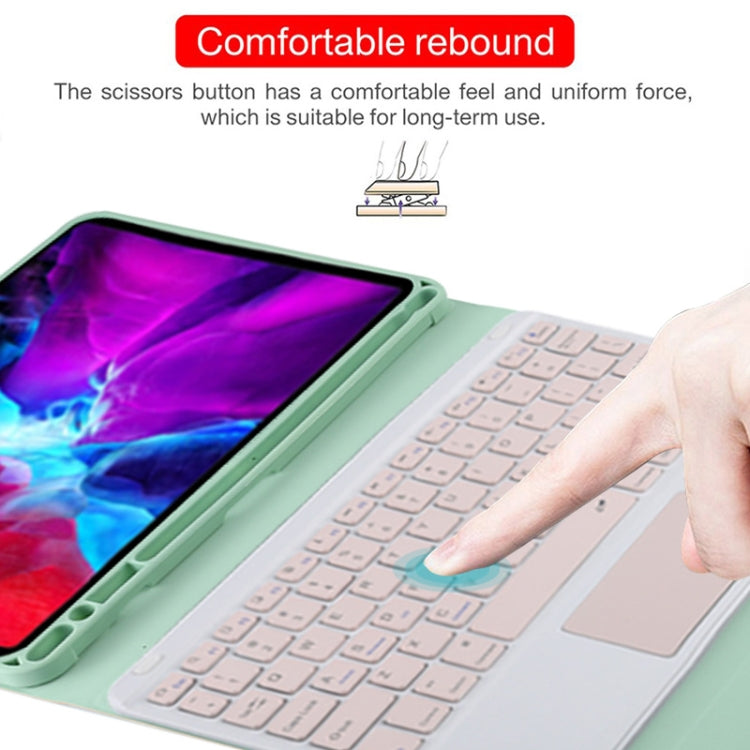 TG11BC Detachable Bluetooth Pink Keyboard Microfiber Leather Tablet Case for iPad Pro 11 inch (2020), with Touchpad & Pen Slot & Holder, Pink Keyboard