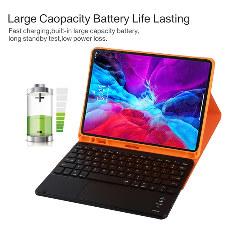 TG11BC Detachable Bluetooth Black Keyboard Microfiber Leather Tablet Case for iPad Pro 11 inch (2020), with Touchpad & Pen Slot & Holder, Black Keyboard