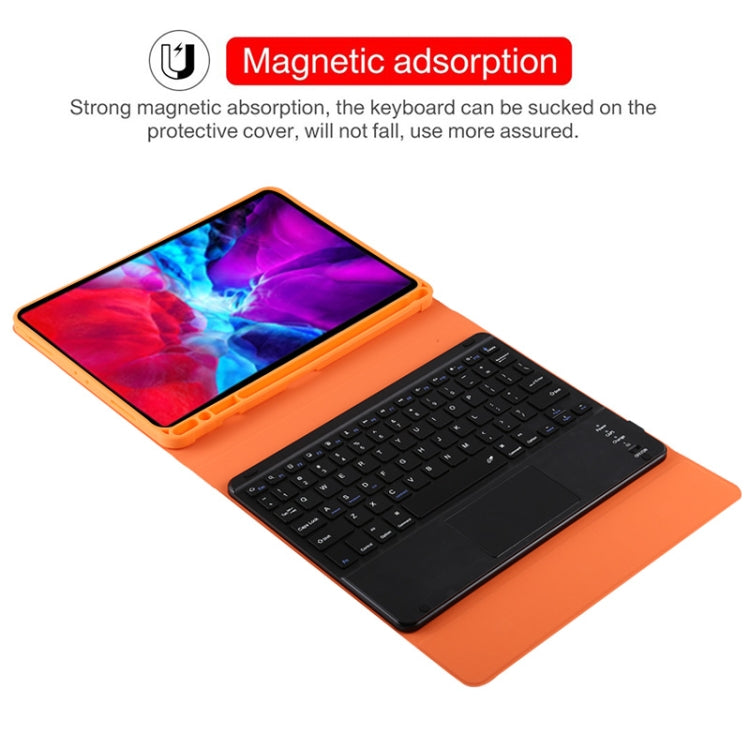 TG11BC Detachable Bluetooth Black Keyboard Microfiber Leather Tablet Case for iPad Pro 11 inch (2020), with Touchpad & Pen Slot & Holder, Black Keyboard