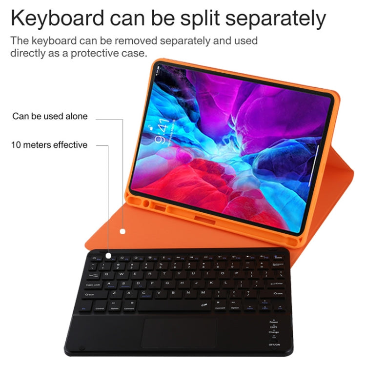TG11BC Detachable Bluetooth Black Keyboard Microfiber Leather Tablet Case for iPad Pro 11 inch (2020), with Touchpad & Pen Slot & Holder, Black Keyboard
