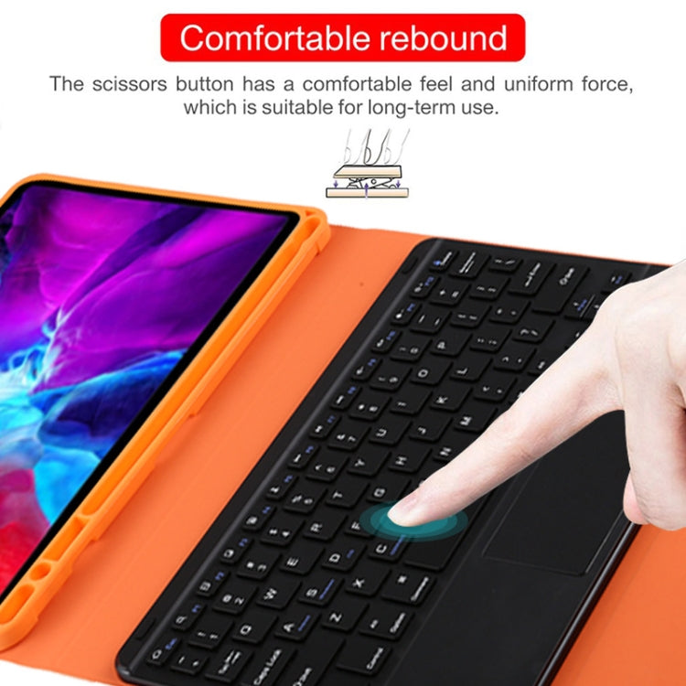TG11BC Detachable Bluetooth Black Keyboard Microfiber Leather Tablet Case for iPad Pro 11 inch (2020), with Touchpad & Pen Slot & Holder, Black Keyboard