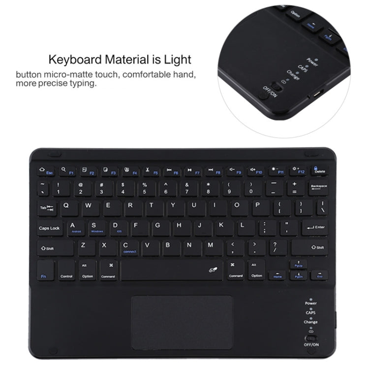 TG11BC Detachable Bluetooth Black Keyboard Microfiber Leather Tablet Case for iPad Pro 11 inch (2020), with Touchpad & Pen Slot & Holder, Black Keyboard
