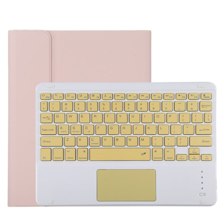 TG11BC Detachable Bluetooth Yellow Keyboard Microfiber Leather Tablet Case for iPad Pro 11 inch (2020), with Touchpad & Pen Slot & Holder, Yellow Keyboard