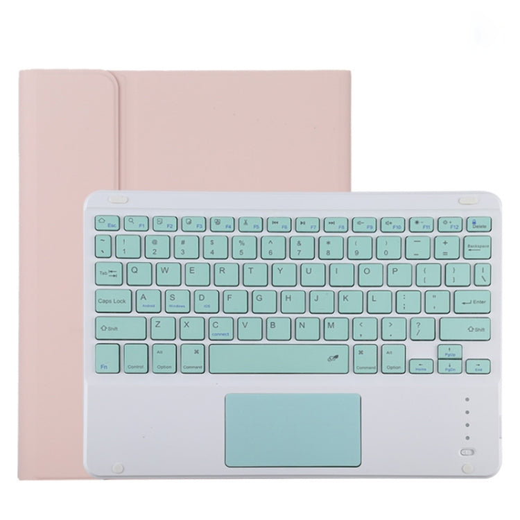 TG11BC Detachable Bluetooth Green Keyboard Microfiber Leather Tablet Case for iPad Pro 11 inch (2020), with Touchpad & Pen Slot & Holder, Green Keyboard