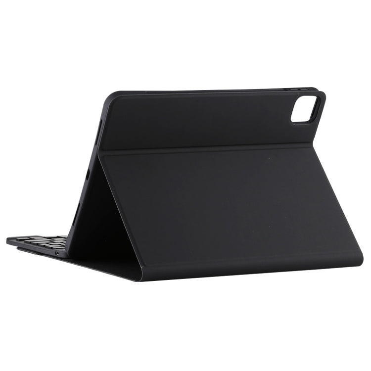 Étui en cuir microfibre avec clavier Bluetooth détachable TG11BCS pour iPad Pro 11 pouces (2020), avec rétroéclairage, pavé tactile, emplacement pour stylet et support, clavier noir