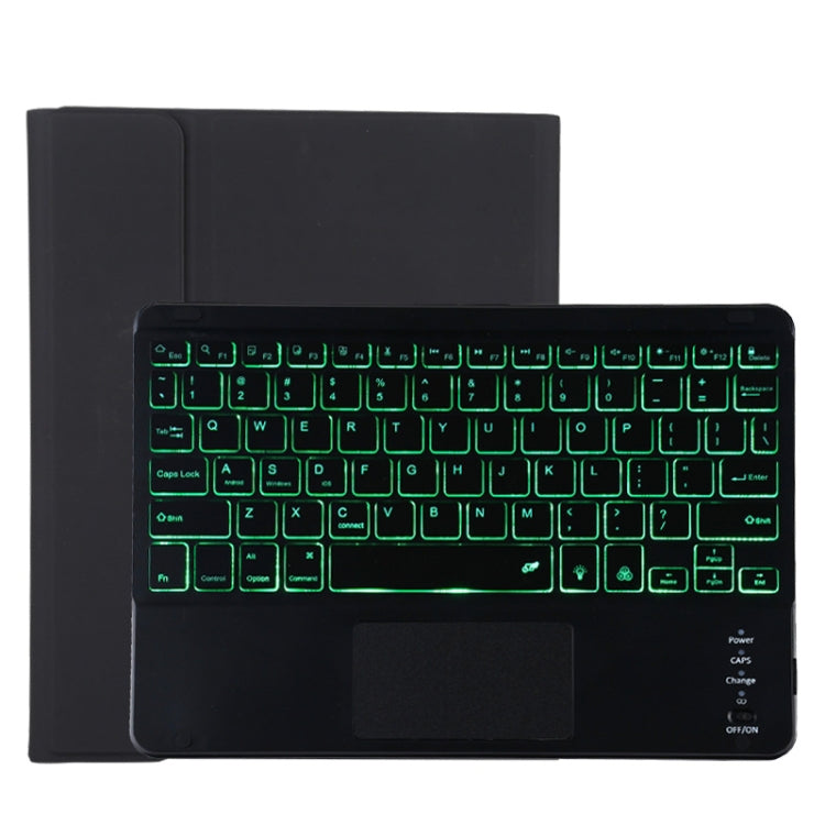 Étui en cuir microfibre avec clavier Bluetooth détachable TG11BCS pour iPad Pro 11 pouces (2020), avec rétroéclairage, pavé tactile, emplacement pour stylet et support, clavier noir