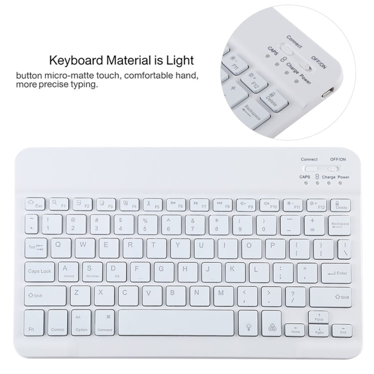 Étui en cuir microfibre avec clavier Bluetooth amovible TG11BS pour iPad Pro 11 pouces (2020), rétroéclairé, emplacement pour stylet et support, clavier blanc