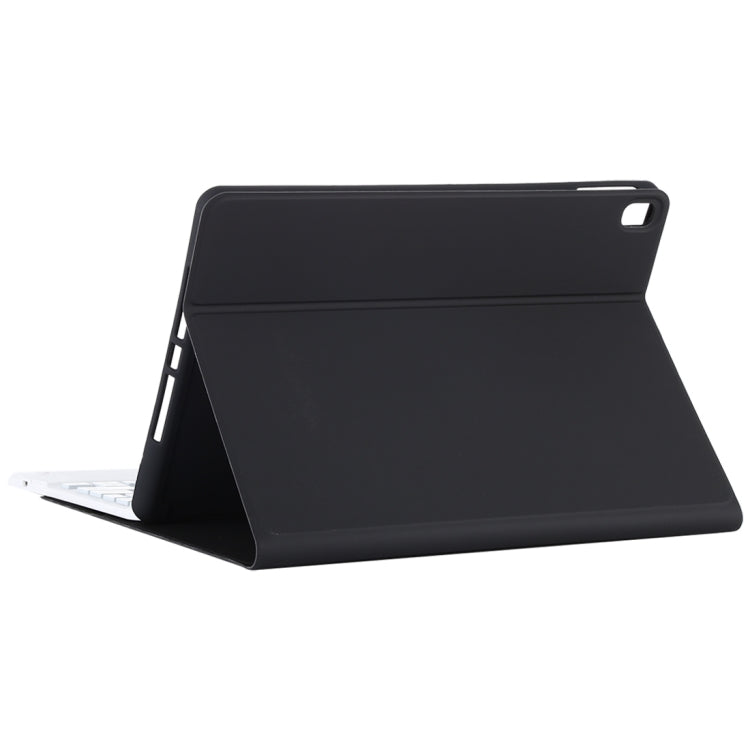 Clavier Bluetooth détachable blanc TG-102BCS + étui en cuir microfibre pour iPad 10,2 pouces / iPad Air (2019), avec pavé tactile, rétroéclairage, emplacement pour stylet et support, clavier blanc