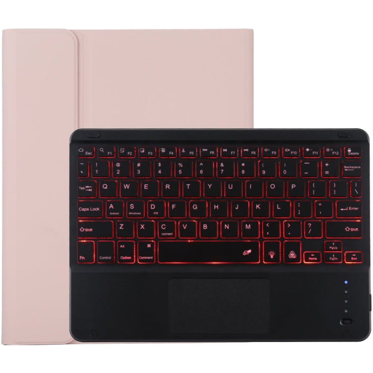 Clavier Bluetooth noir détachable TG-102BCS + étui en cuir microfibre pour iPad 10,2 pouces / iPad Air (2019), avec pavé tactile, rétroéclairage, emplacement pour stylet et support, clavier noir
