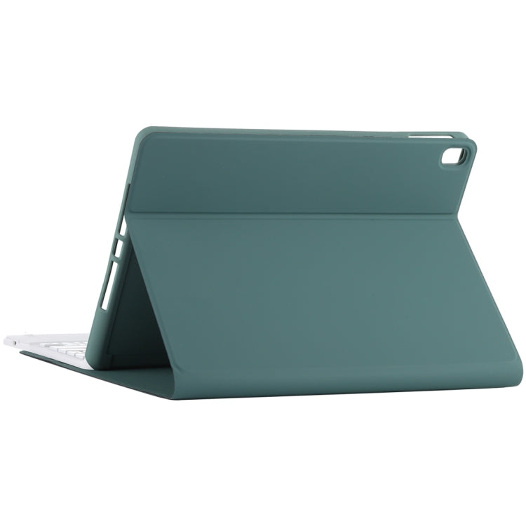 TG-102BC Detachable Bluetooth White Keyboard + Microfiber Leather Tablet Case for iPad 10.2 inch / iPad Air (2019), with Touch Pad & Pen Slot & Holder, White Keyboard