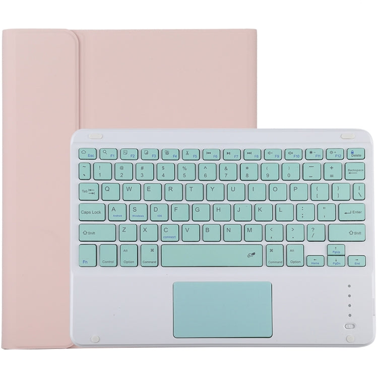 Clavier Bluetooth vert détachable TG-102BC + étui en cuir microfibre pour iPad 10,2 pouces / iPad Air (2019), avec pavé tactile, emplacement pour stylet et support, clavier vert