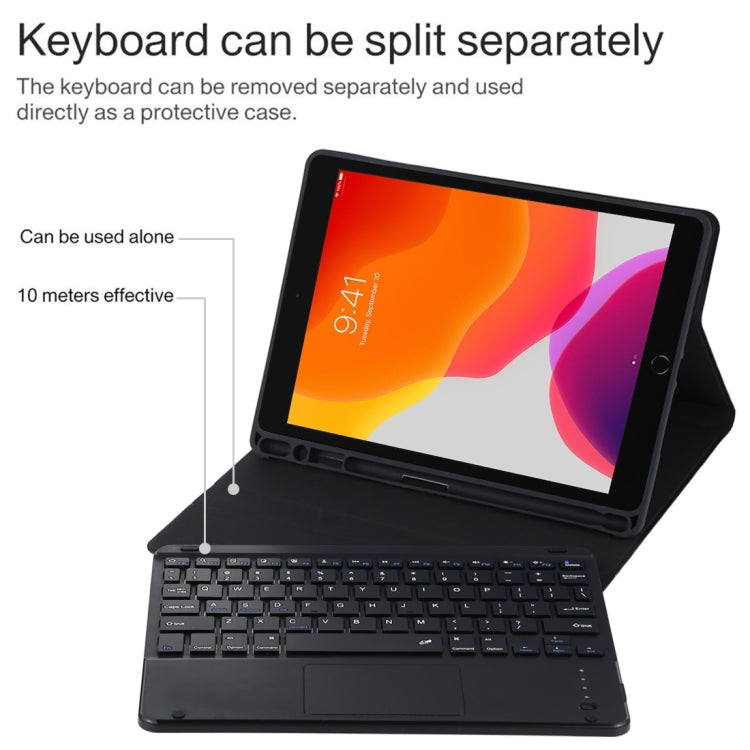 TG97BC Detachable Bluetooth Black Keyboard + Microfiber Leather Tablet Case for iPad 9.7 inch, with Touch Pad & Pen Slot & Holder, TG97BC