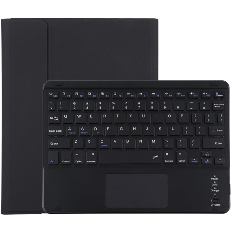 TG109BC Detachable Bluetooth Black Keyboard + Microfiber Leather Tablet Case for iPad Air 2020, with Touch Pad & Pen Slot & Holder, TG109BC
