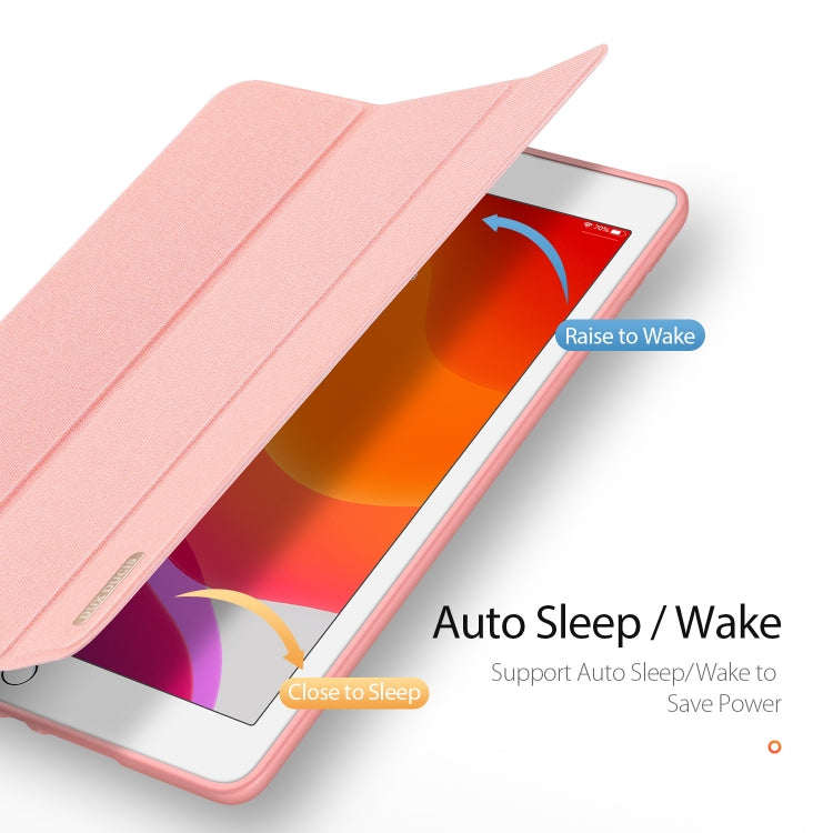 For iPad 10.2 DUX DUCIS Domo Series Horizontal Flip Magnetic PU Leather Case with Three-folding Holder & Pen Slot & Sleep / Wake-up Function, For iPad 10.2