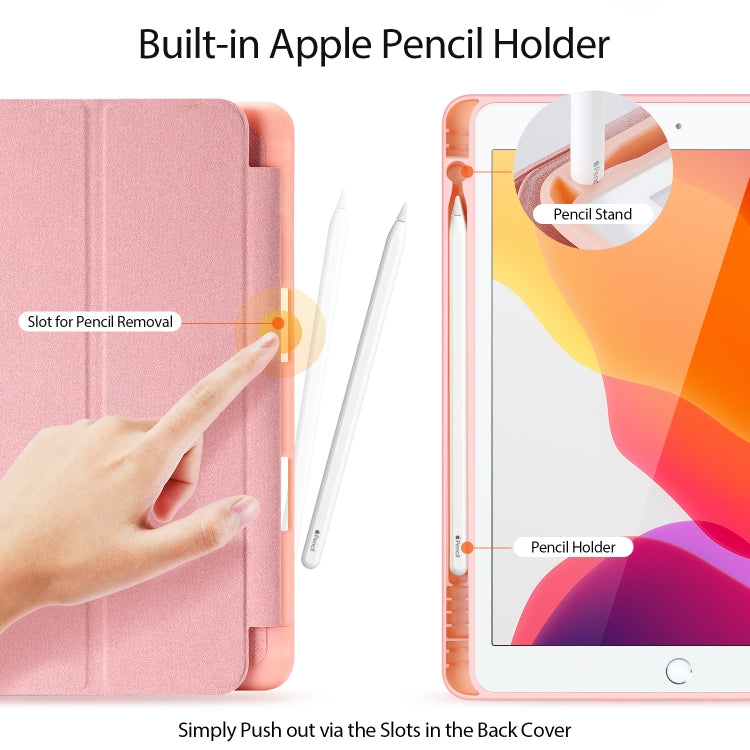 For iPad 10.2 DUX DUCIS Domo Series Horizontal Flip Magnetic PU Leather Case with Three-folding Holder & Pen Slot & Sleep / Wake-up Function, For iPad 10.2