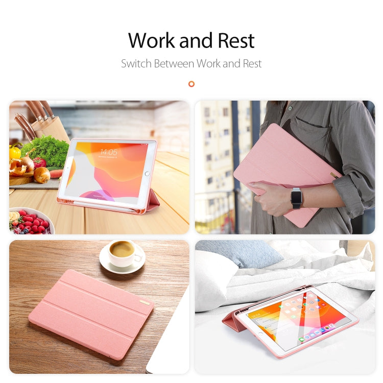 For iPad 10.2 DUX DUCIS Domo Series Horizontal Flip Magnetic PU Leather Case with Three-folding Holder & Pen Slot & Sleep / Wake-up Function, For iPad 10.2