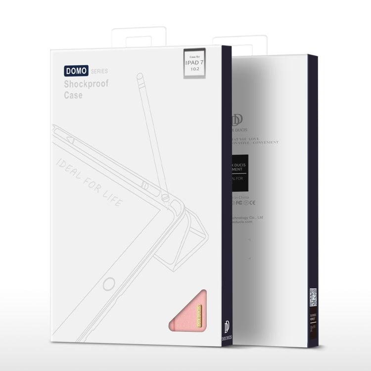 For iPad 10.2 DUX DUCIS Domo Series Horizontal Flip Magnetic PU Leather Case with Three-folding Holder & Pen Slot & Sleep / Wake-up Function, For iPad 10.2