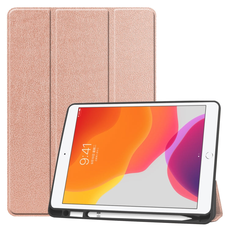 For iPad 10.2 2021 / 2020 / 2019 Custer Texture Horizontal Flip Smart TPU Leather Case with Sleep / Wake-up Function & Three-folding Holder & Pen Slot, For iPad 10.2