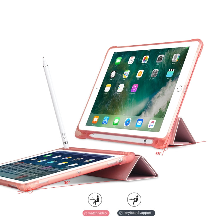 Multi-folding Shockproof TPU Protective Case for iPad 9.7 (2018) / 9.7 (2017) / air / air2, with Holder & Pen Slot, iPad 9.7 (2018) / 9.7 (2017) / air / air2