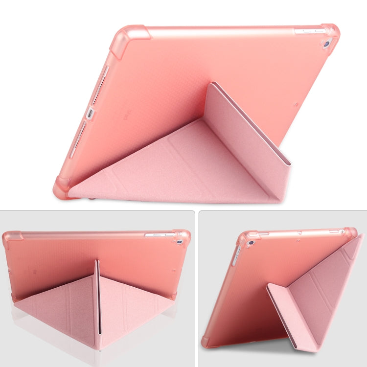 Multi-folding Shockproof TPU Protective Case for iPad 9.7 (2018) / 9.7 (2017) / air / air2, with Holder & Pen Slot