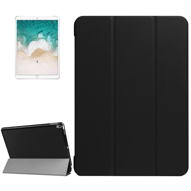 Étui intelligent pliable en 3 parties pour iPad Pro 10,5 pouces, en PU, texture Litchi, coque arrière transparente avec support